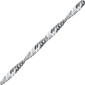 Gümüş 925 Ayar 40 Mikron Singapur (Twist) Zincir Kolye