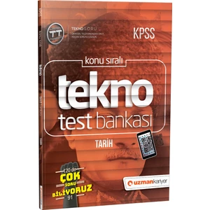 Uzman Kariyer Yayınları Tekno Tarih Test Bankası Dijital Çözümlü