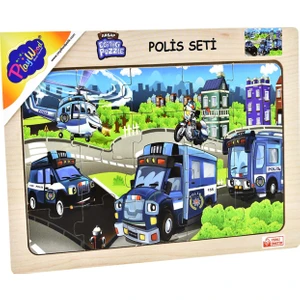 Ahşap Eğitici Puzzle Polis Seti