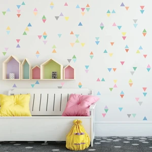 Areksan Reklam Renkli Üçgenler Dekoratif Çocuk Odası Duvar Sticker 4 cm 190 Adet