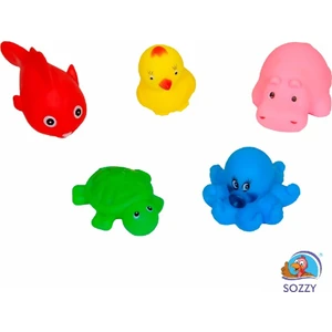 Sozzy Toys Neşeli Banyo Oyuncakları Sevimli Hayvanlar 5'li