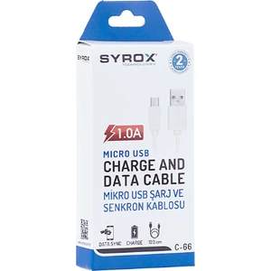 SYX-C66 Micro USB 1.0A Şarj ve Data Kablosu 1.2 mt