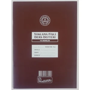 Yoklama Fişli Ders Defteri 10 Derslik Plastik Kapak