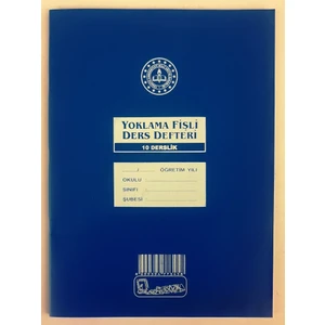 Yoklama Fişli Ders Defteri 10 Derslik Plastik Kapak