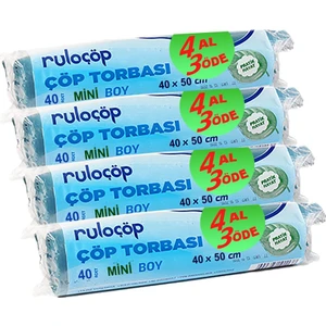 RuloÇöp  Çöp Torbası Mini Boy 40x50 4lü Paket (160 Adet)