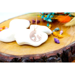 Silver & Silver Kalpli Kedi Ailesi Kolye