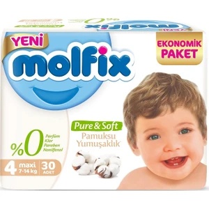 Pure&soft Ekonomik 4 Beden  7-14KG Maxi 30 Adet Bebek Bezi