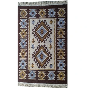 Uşak Kilimi - Kahverengi Renk Çift Taraflı Antik Tarz Eşme Desen Kilim Yolluk Lidya Tekstil