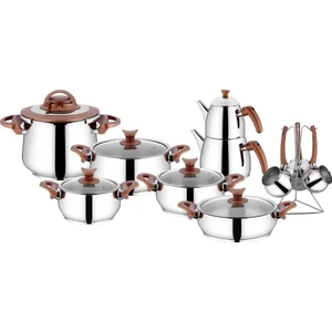 4705 Ventus 18 Parça Çeyiz Tencere Seti Bakır