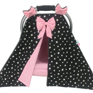 Jaju Baby Siyah Yıldızlı Puset Örtüsü ve Iç Çarşafı