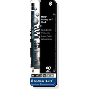 Mars Lumograph Black Dereceli Kalem Karakalem 6'lı Set Metal Kutu