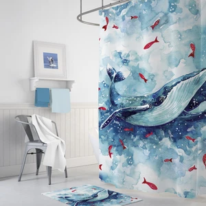Tropik Whale Banyo Duş Perdesi Tek Kanat 1 x 180 x 200 cm