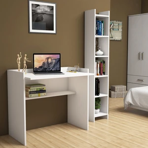 Neslişah Beyaz Çalışma Masası Kitaplıklı 90 cm T1040