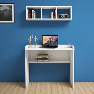 Nakşidil Beyaz Çalışma Masası Raflı 90 cm V1040