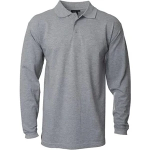 Polo Yaka Gri Uzun Kollo Sweatshirt İş Tişörtü
