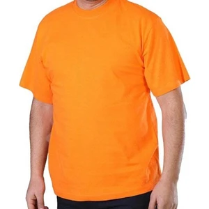 Yuvarlak Yaka Bisiklet Yaka Turuncu Tişört İş T-Shirt Elbisesi