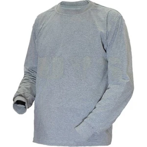 Yuvarlak Yaka Bisiklet Yaka Erkek Gri Uzun Kollu Sweatshirt İş Tişörtü