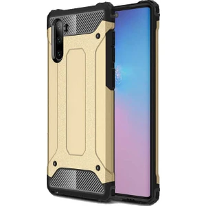 Case 4U Galaxy Note 10 Kılıf Çift Katmanlı Zırh Koruma Tank Crash Arka Kapak Altın
