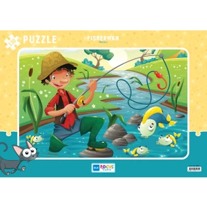 Blue Focus Balıkçı 130 Parça Frame Puzzle