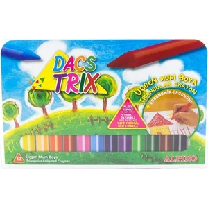 Dacstrix Üçgen Mum Boya 12 Renk Plastik Çantalı