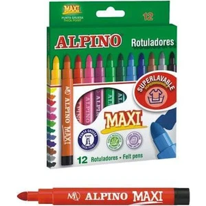 Maxi Keçeli Boya Kalemi 12 Renkli Süperlavable Kalem Seti Pratik Kullanım İçin