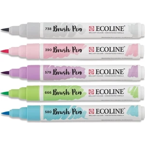 Ecoline Brush Pen Fırça Uçlu Kalem 5 Renk Set Pastel
