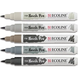 Ecoline Brush Pen Fırça Uçlu Kalem 5 Renk Set Grey