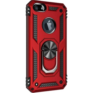 Apple iPhone SE Kılıf Military Ring Holder Kırmızı