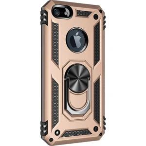 Apple iPhone SE Kılıf Military Ring Holder Gold