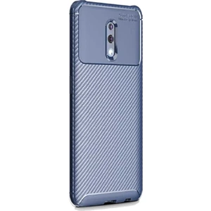 Oppo Reno Kılıf Negro Karbon Dizayn Silikon Lacivert