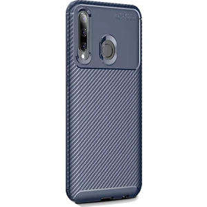 Huawei Honor 20 Lite Kılıf Negro Karbon Dizayn Silikon Lacivert