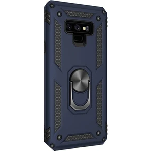 Samsung Galaxy Note 9 Kılıf Çift Katmanlı Tank Yüzüklü Mıknatıslı Vega Kapak Lacivert