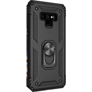 Samsung Galaxy Note 9 Kılıf Çift Katmanlı Tank Yüzüklü Mıknatıslı Vega Kapak Siyah