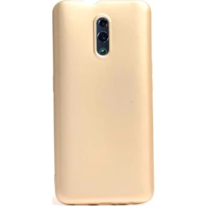 Oppo Reno Kılıf Premier Silikon Esnek Koruma + Nano Glass Gold