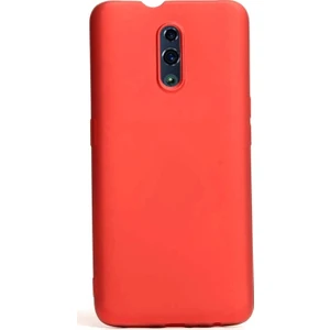 Oppo Reno Kılıf Premier Silikon Esnek Koruma + Nano Glass Kırmızı