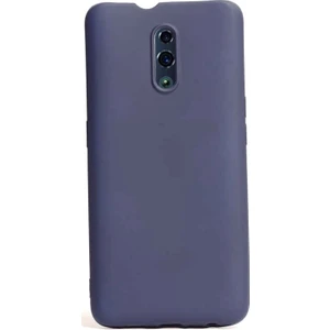 Oppo Reno Kılıf Premier Silikon Esnek Koruma + Nano Glass Lacivert