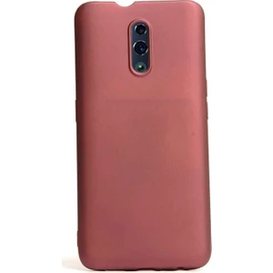 Oppo Reno Kılıf Premier Silikon Esnek Koruma + Nano Glass Mürdüm