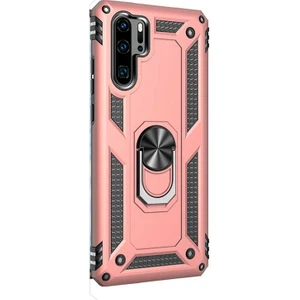 Huawei P30 Pro Kılıf Çift Katmanlı Tank Yüzüklü Mıknatıslı Vega Kapak Bronz