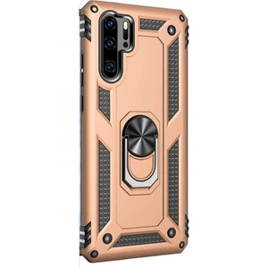 Huawei P30 Pro Kılıf Çift Katmanlı Tank Yüzüklü Mıknatıslı Vega Kapak Gold