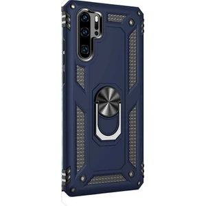 Huawei P30 Pro Kılıf Çift Katmanlı Tank Yüzüklü Mıknatıslı Vega Kapak Lacivert