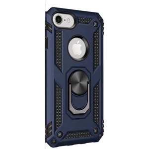 Apple iPhone 7 Kılıf Çift Katmanlı Tank Yüzüklü Mıknatıslı Vega Kapak Lacivert