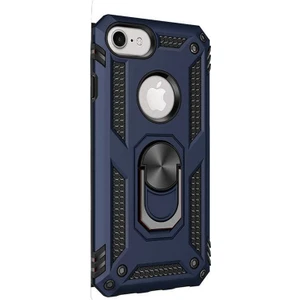 Apple iPhone 8 Kılıf Çift Katmanlı Tank Yüzüklü Mıknatıslı Vega Kapak Lacivert