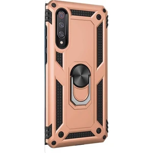 Xiaomi Mi 9 Kılıf Çift Katmanlı Tank Yüzüklü Mıknatıslı Vega Kapak Gold