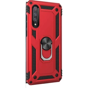 Xiaomi Mi 9 Kılıf Çift Katmanlı Tank Yüzüklü Mıknatıslı Vega Kapak Kırmızı