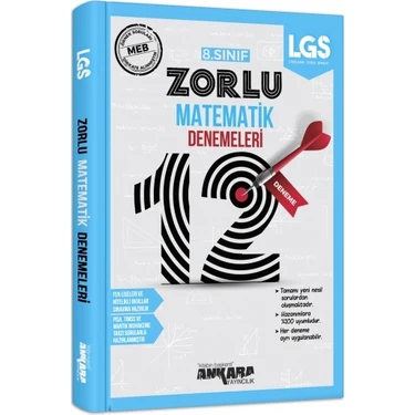 Ankara Yayıncılık 8.Sınıf Matematik 12 Zorlu Deneme Kitabı