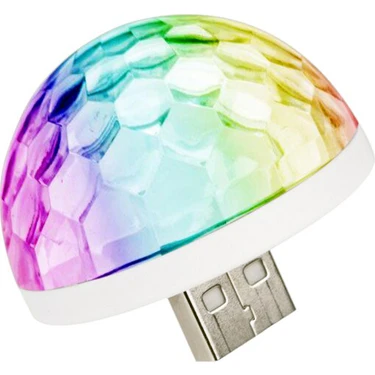 Oto Led Usb Disko Topu Müziğe Duyarlı Usb girişli Mini Disko