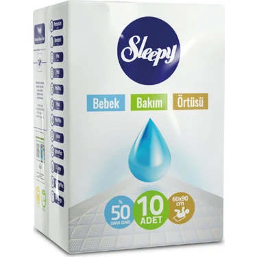 Sleepy Beyaz Tek Kullanımlık Bebek Bakım Örtüsü 60x90 Cm 10'Lu Paket – Yumuşak, Sızdırmaz Ve