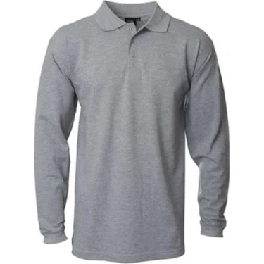 Yafta Polo Yaka Gri Uzun Kollo Sweatshirt İş