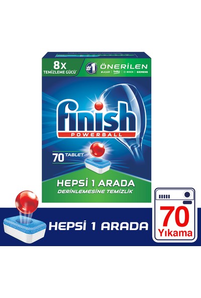Finish Hepsi Bir Arada Bulaşık Makinesi Deterjanı Tableti 70 Yıkama