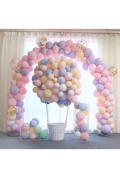 Balon Evi 100 Adet Makaron Balon Balon - Karışık Soft Renk Pastel Balon